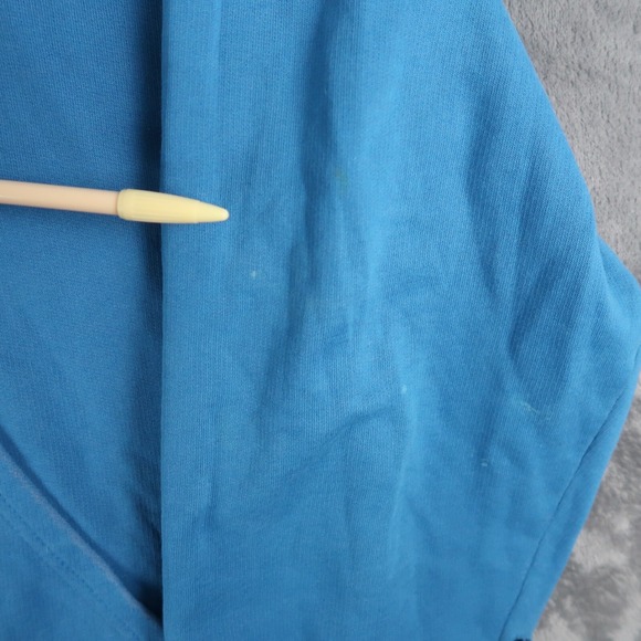 Vintage Y2K Nike Gray Tag Blue Hoodie Size L Large Mini Swoosh Thrashed - Picture 6 of 16